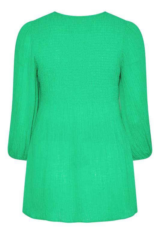 BUMP IT UP MATERNITY Plus Size Green Shirred Top | Yours Clothing 7