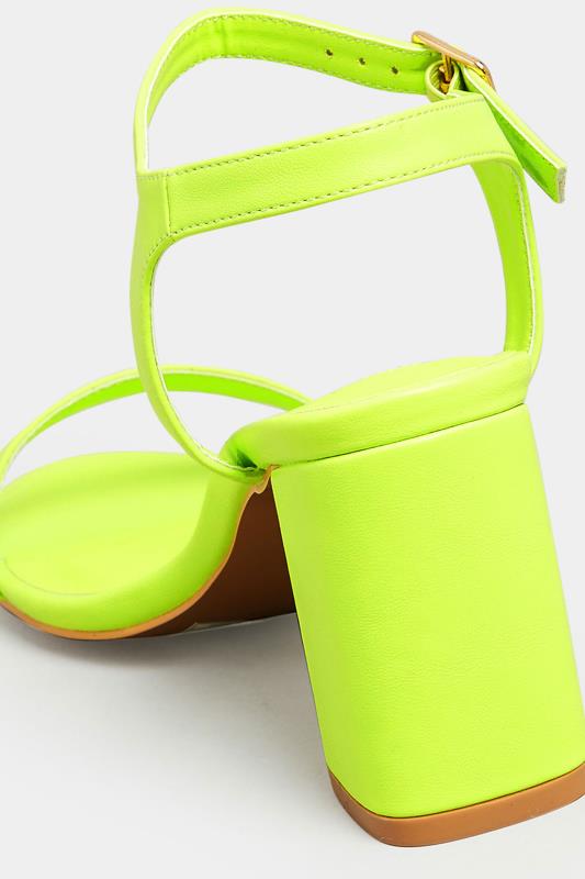 LIMITED COLLECTION Lime Green Block Heel Sandal In Wide E Fit & Extra Wide Fit | Yours Clothing 4