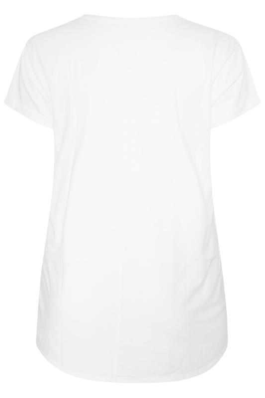 YOURS FOR GOOD Plus Size White Cotton Blend Pocket T-Shirt | Yours Clothing 7