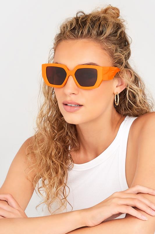 Plus Size  Yours Bright Orange Frame Oversized Sunglasses