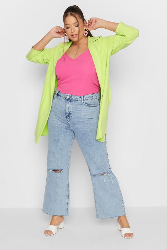 LIMITED COLLECTION Curve Lime Green Scuba Blazer_CR.jpg