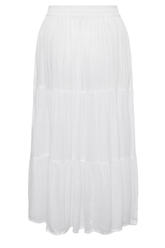 YOURS Curve Plus Size White Tiered Beach Skirt | Yours Clothing  7