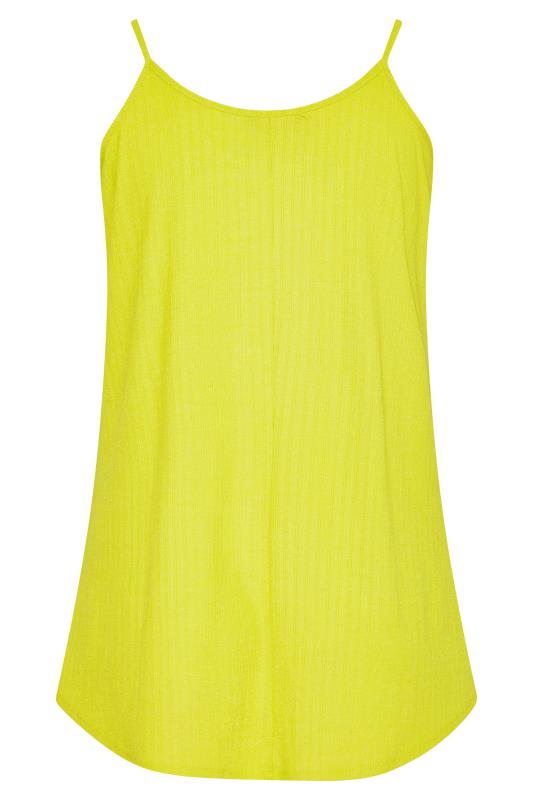 Plus Size Lime Green Ribbed Cami Vest Top | Yours Clothing  6