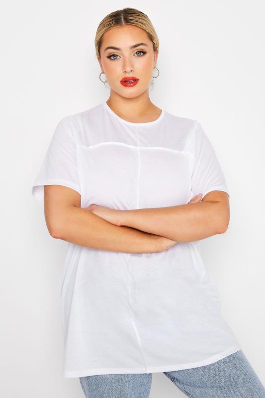 LIMITED COLLECTION Curve White Exposed Seam T-Shirt 1