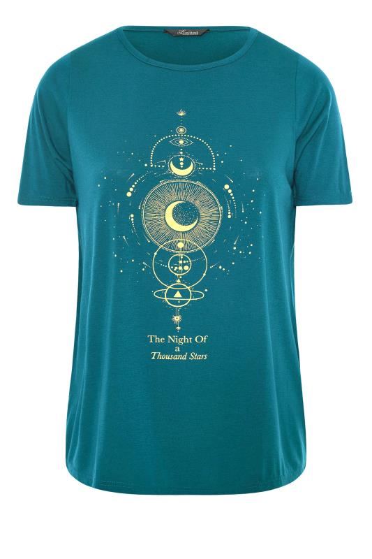 LIMITED COLLECTION Teal Galaxy Slogan T-Shirt_F.jpg