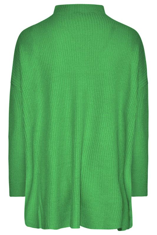 Plus Size Curve Green Quarter Zip Knitted Jumper | Yours Clothing 7