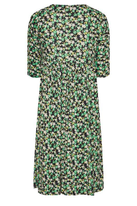 LIMITED COLLECTION Plus Size Green Floral Smock Dress | Yours Clothing 6