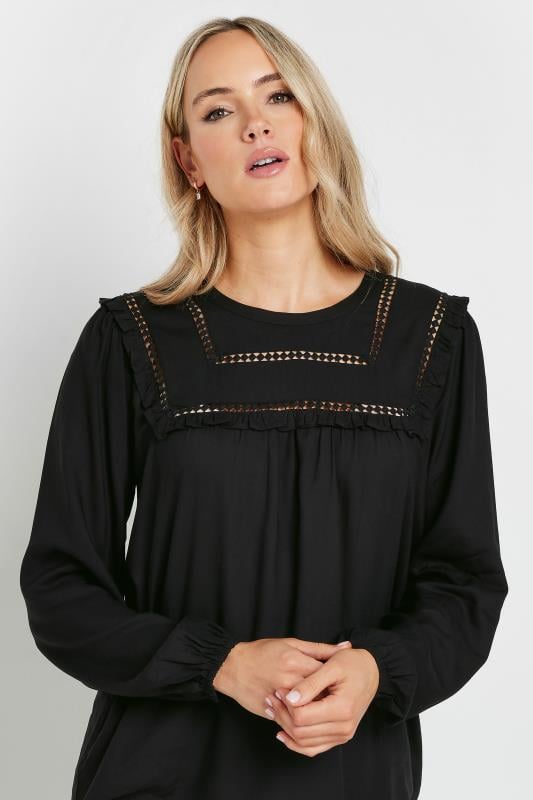 LTS Tall Black Woven Frill Blouse | Long Tall Sally 4