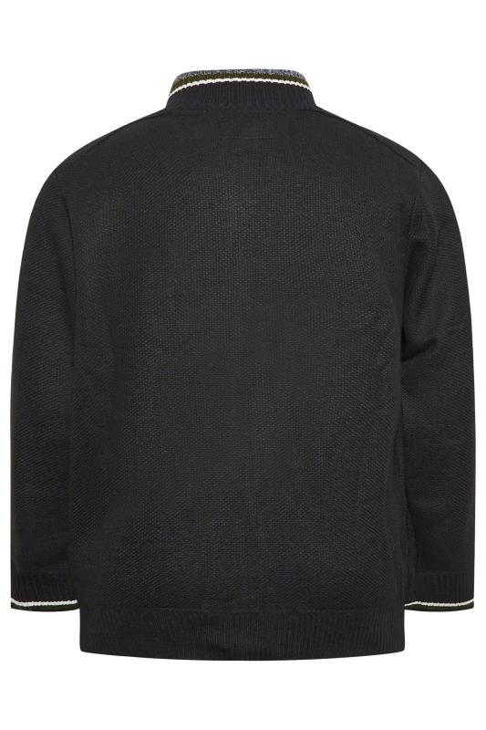 D555 Big & Tall Black Zip Through Sweatshirt | BadRhino 2