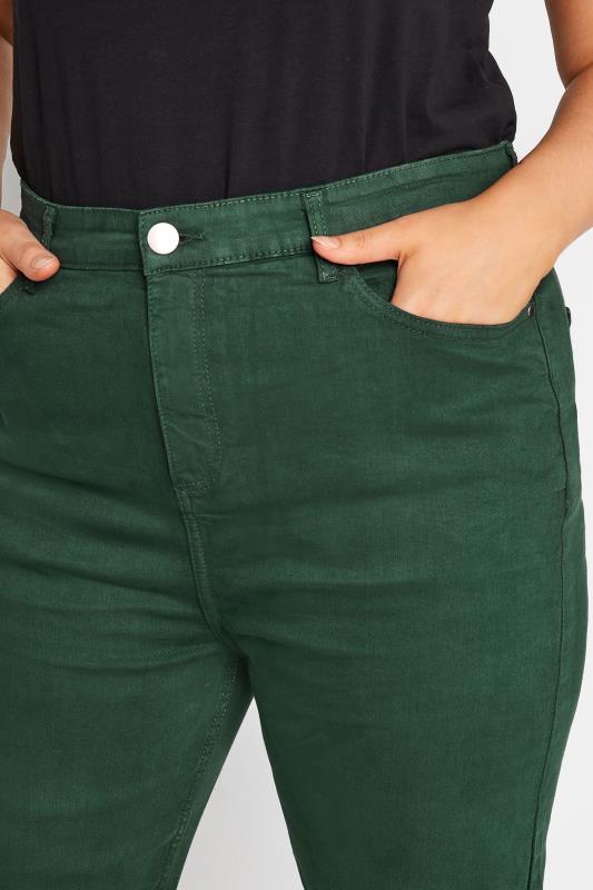 Plus Size Green Stretch Wide Leg Jeans | Yours Clothing  4