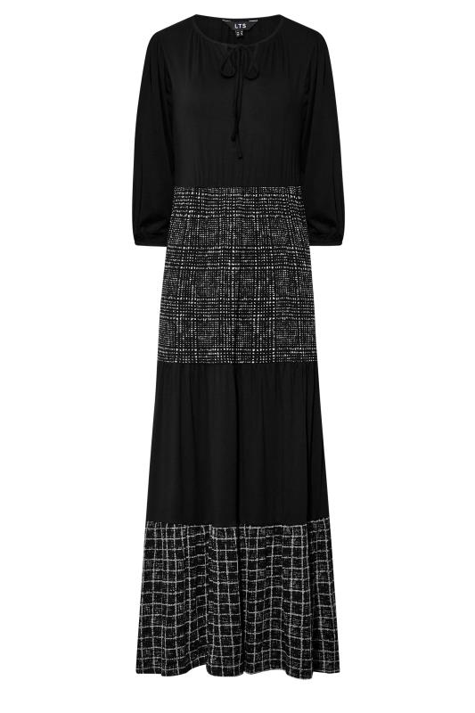 LTS Tall Black Check Tiered Maxi Dress 6