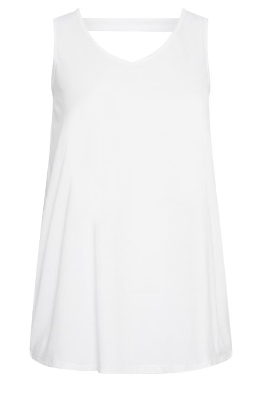 YOURS Plus Size Curve White Bar Back Vest Top | Yours Clothing  5