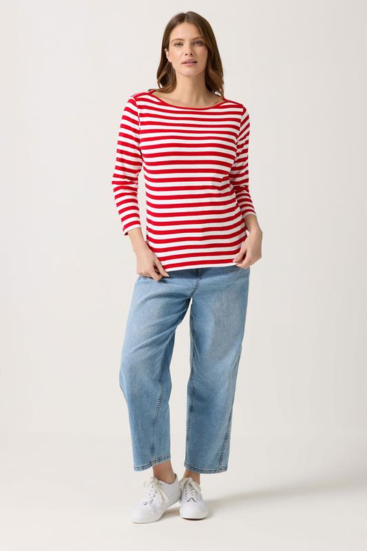 M&Co 2 PACK Red & Blue Stripe Slash Neck Tops | M&Co 2