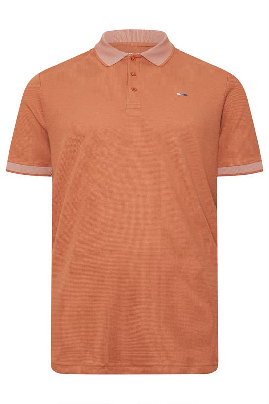 BadRhino Big & Tall Orange Two Tone Waffle Polo Shirt | BadRhino 5