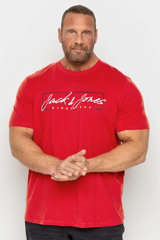  Tallas Grandes JACK & JONES Big & Tall Red Chest Logo Short Sleeve T-Shirt