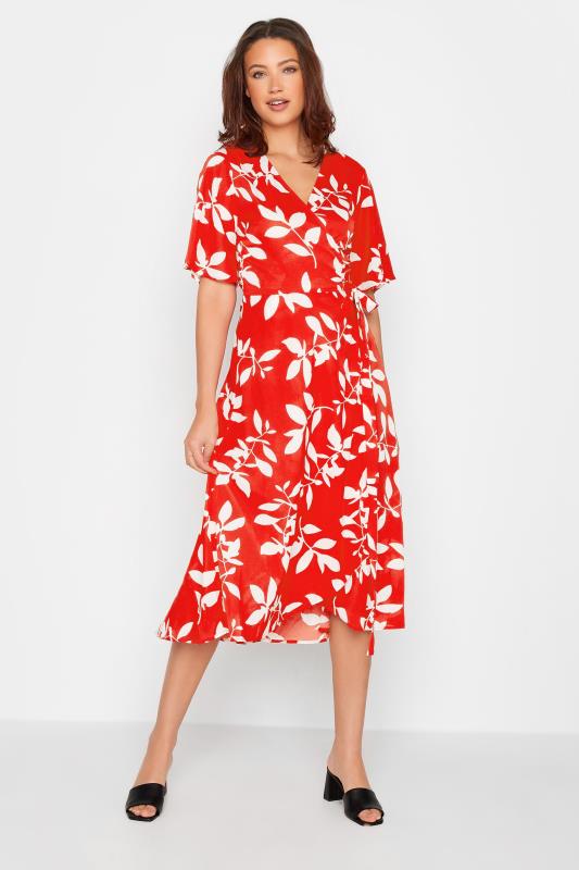 LTS Tall Women's Red Floral Print Wrap Dress | Long Tall Sally  2