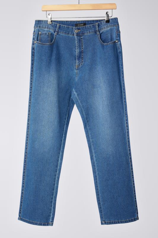 EVANS Plus Size Blue Mid Wash Straight Leg Jeans  5