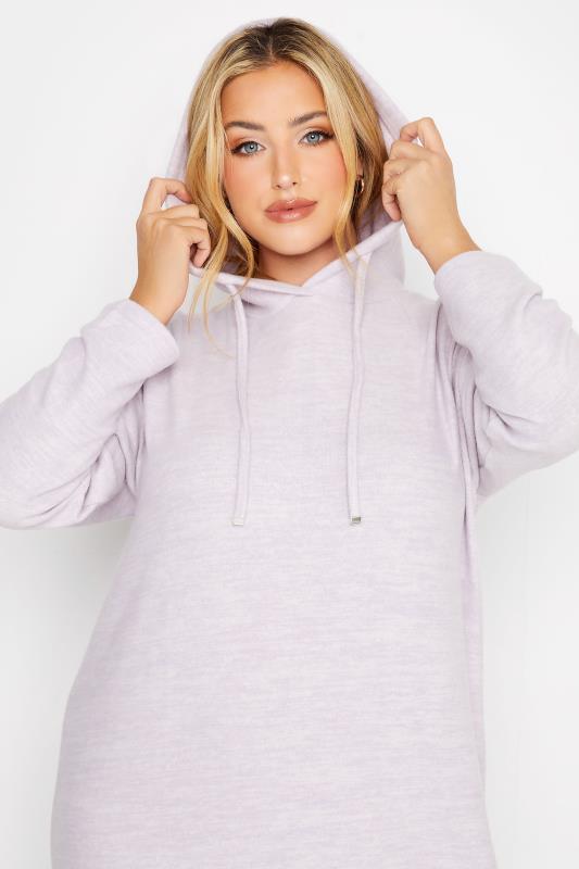 Plus Size Lilac Purple Soft Touch Hoodie Dress | Yours Clothing 4