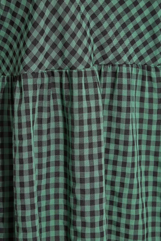 LIMITED COLLECTION Curve Green Gingham Milkmaid Peplum Top 6