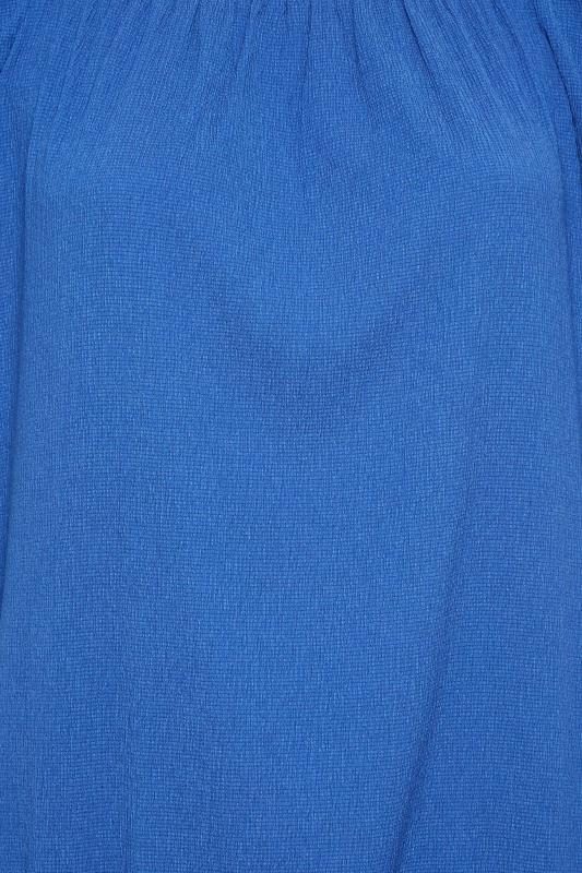 YOURS Plus Size Blue Textured Bubble Hem Top | Yours Clothing 4