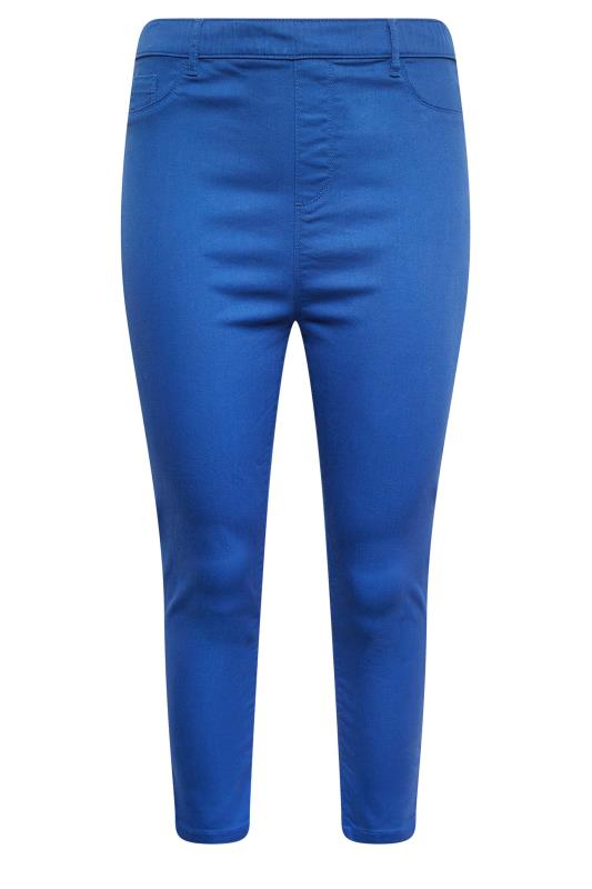 YOURS Curve Cobalt Blue Cropped Stretch GRACE Jeggings | Yours Clothing 4