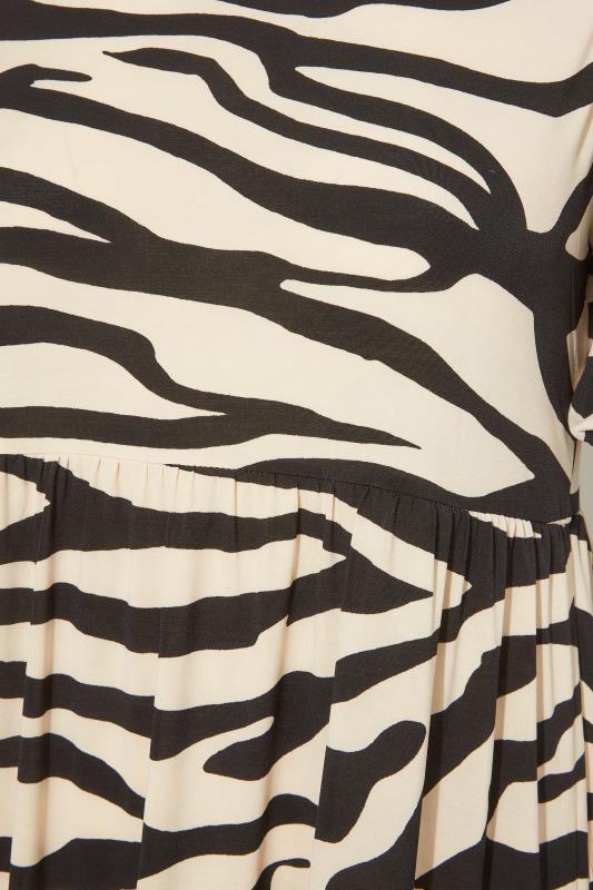 Cream Zebra Print Puff Sleeve Smock Midaxi Dress_S.jpg