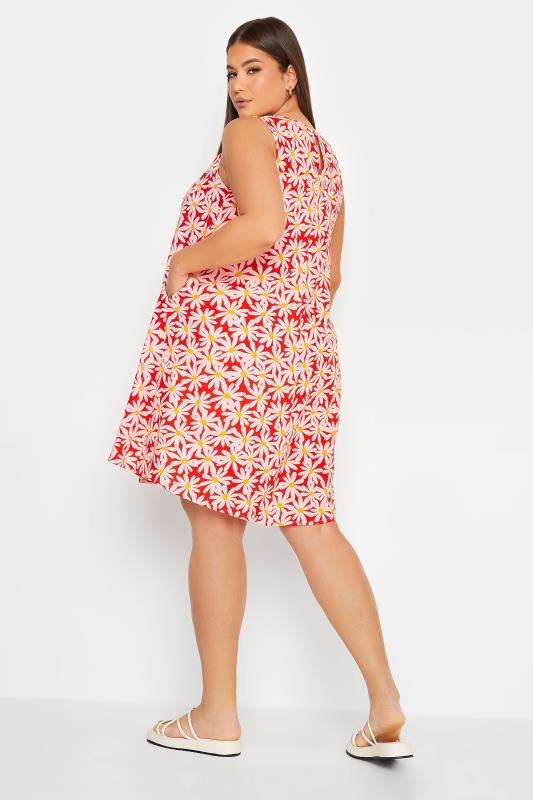 YOURS Plus Size Red Floral Print Swing Dress | Yours Clothing 3