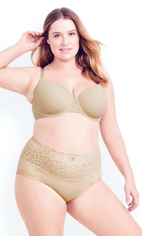 Plus Size  Hips and Curves Latte Brown T-Shirt Bra