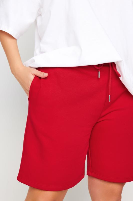 YOURS Plus Size Red Jogger Shorts | Yours Clothing 4