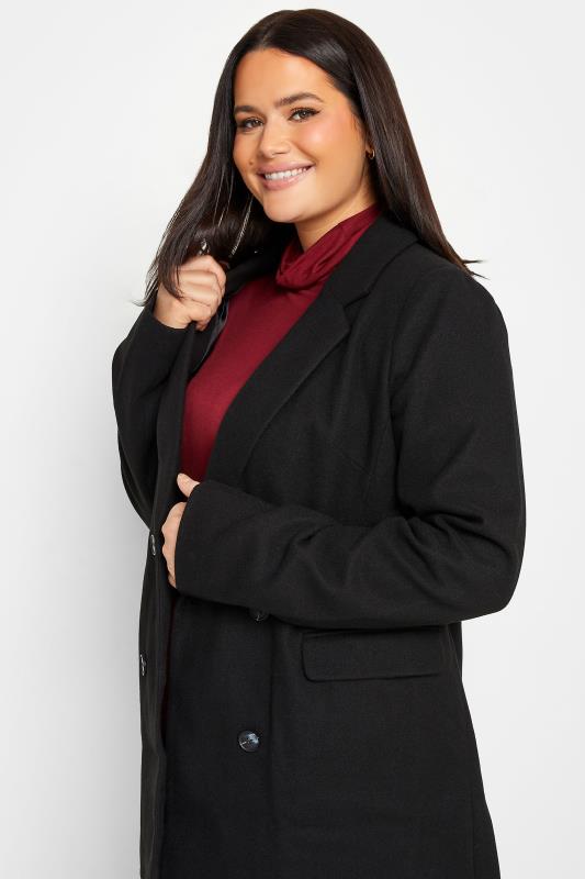 LTS Tall Women's Black Double Breasted Brushed Jacket | Long Tall Sally 4
