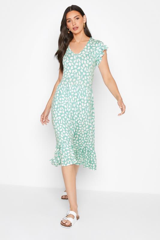LTS Tall Green Heart Print Midi Dress 2
