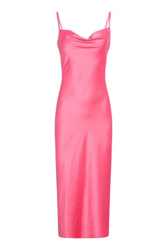 Petite Hot Pink Satin Slip Dress | PixieGirl 9