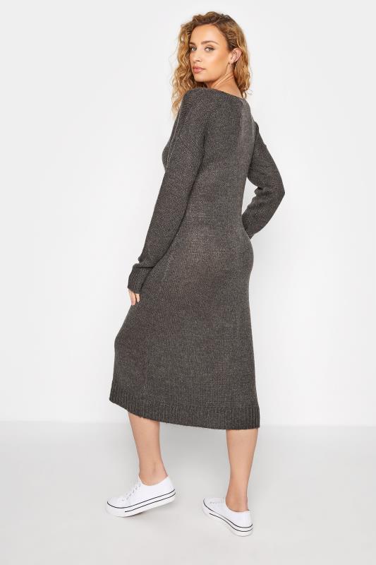 LTS Tall Charcoal Grey Knitted Midi Dress_C.jpg