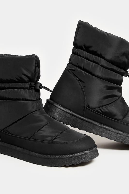 Black Padded Snow Boots In Extra Wide EEE Fit 5