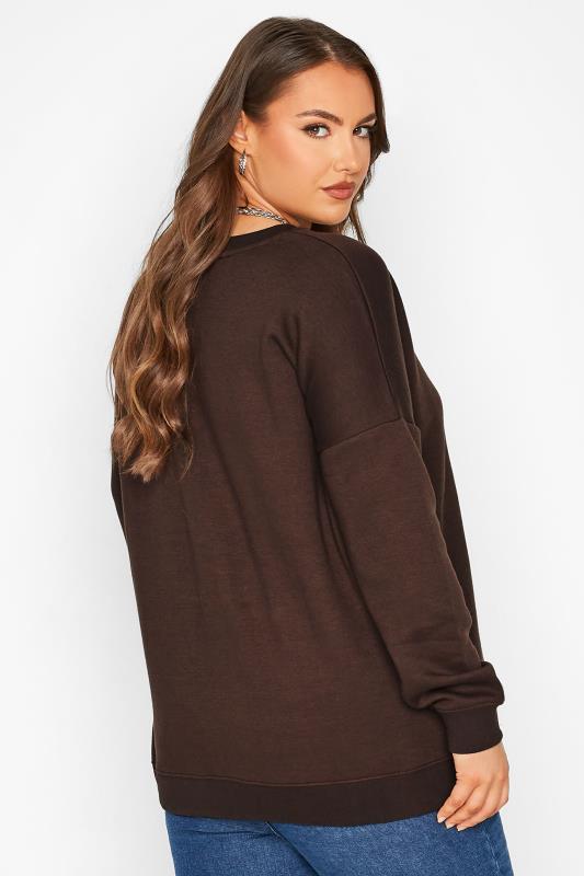 LIMITED COLLECTION Brown Long Sleeve Logo Sweatshirt 3