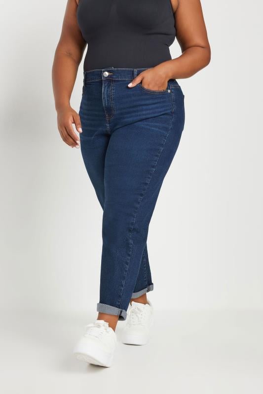 YOURS Plus Size Indigo Blue Boyfriend Jeans Yours Clothing