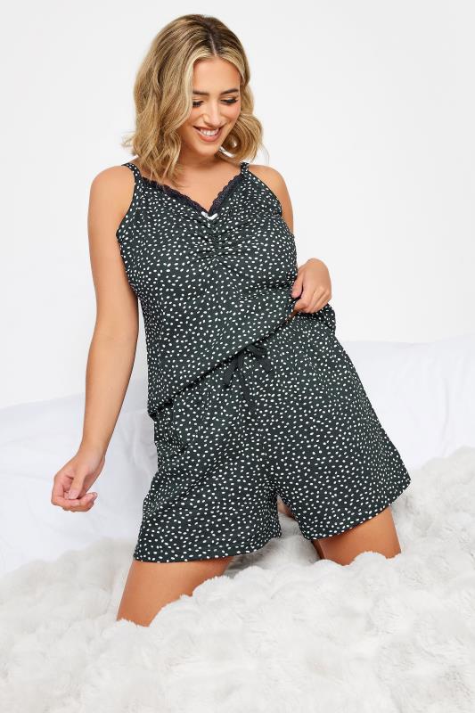 YOURS Curve Plus Size Navy Blue Spot Print Pyjama Shorts | Yours Clothing  2