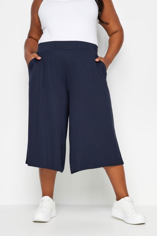  Tallas Grandes YOURS Curve Navy Blue Culottes