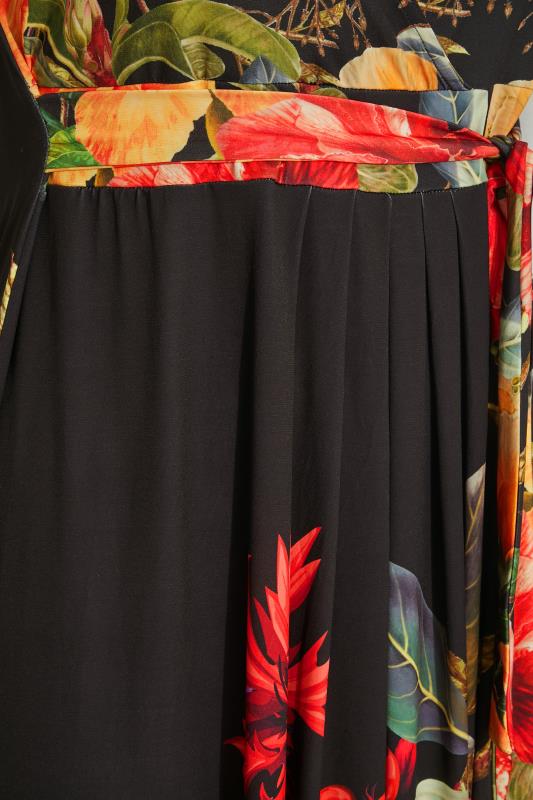 Plus Size Black Floral V-Neck Swing Dress | Yours Clothing 4