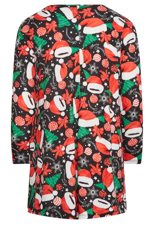 YOURS Plus Size Black Christmas Decoration Print Tunic Top | Yours Clothing 7