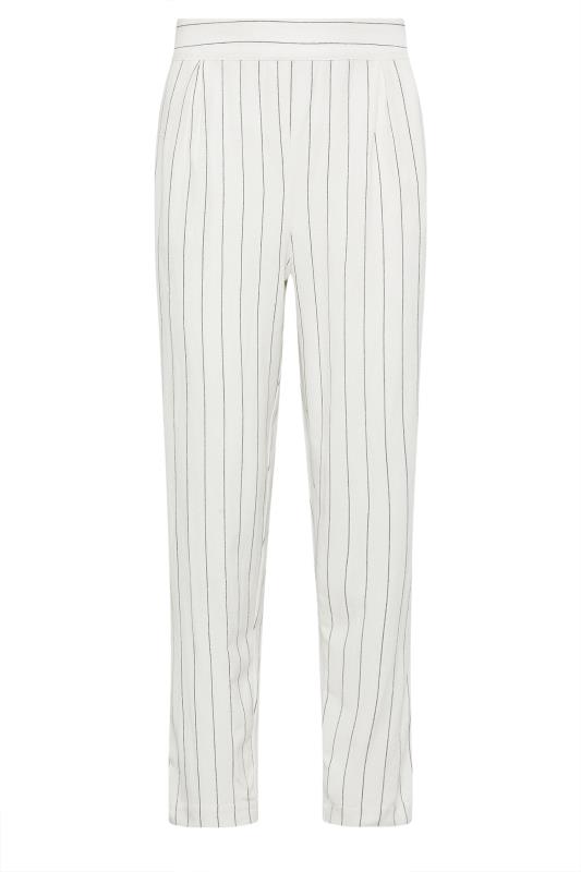M&Co Ivory White Stripe Print Linen Trousers | M&Co 5