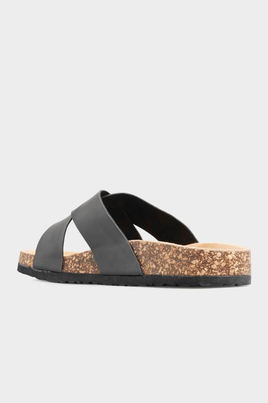 Black Cross Strap Sandals In Extra Wide Fit_D.jpg