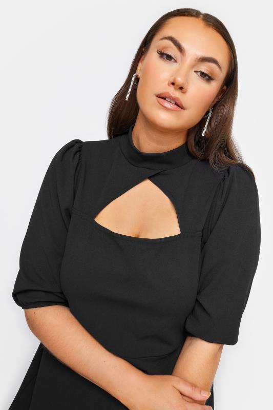 YOURS LONDON Plus Size Black Cut Out Detail Skater Dress | Yours Clothing 4