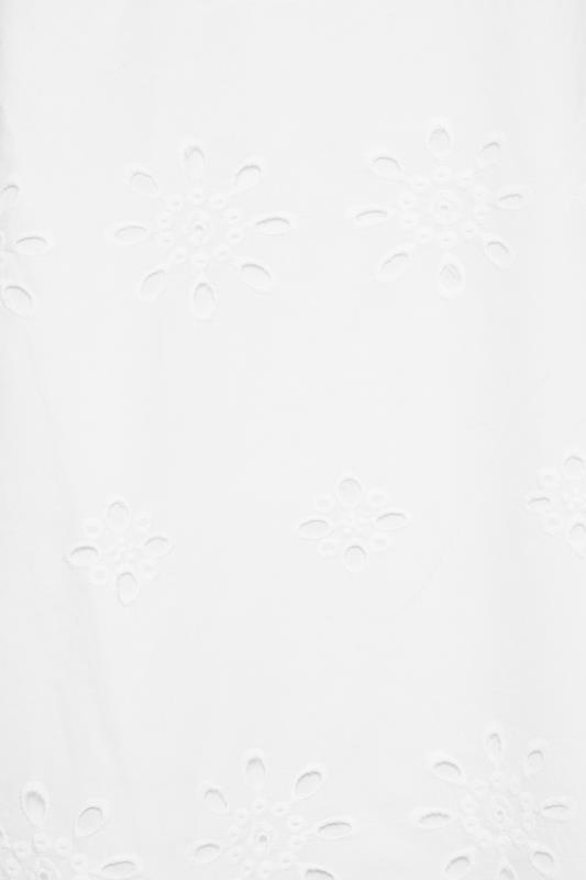 YOURS Plus Size White Broderie Anglaise Bardot Dress | Yours Clothing 5