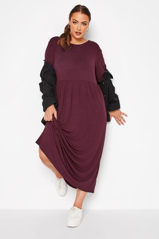 Plus Size  LIMITED COLLECTION Curve Plum Purple Throw On Maxi Dress
