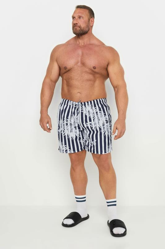  Grande Taille JACK & JONES Big & Tall Black & White Striped Swim Shorts