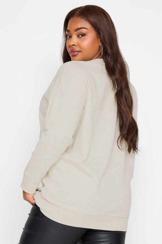 LIMITED COLLECTION Plus Size Beige Brown 'Sleigh My Name' Slogan Christmas Top | Yours Clothing  4
