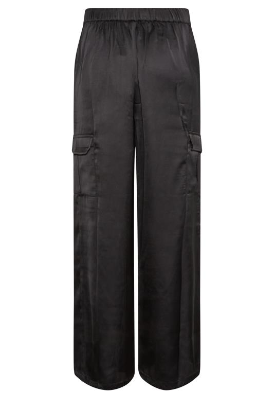 LTS Tall Black Satin Wide Leg Trousers | Long Tall Sally  7