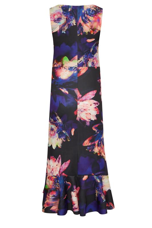 LTS Tall Women's Black Floral Frill Midi Dress | Long Tall Sally 7