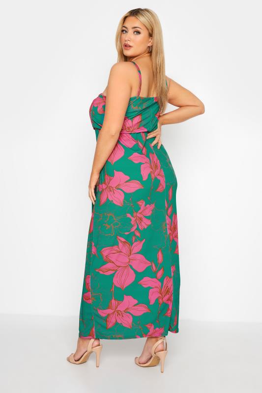 YOURS LONDON Plus Size Green Tropical Cami Maxi Dress | Yours London 3